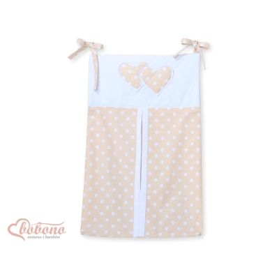 Luierzak  - Harten Beige Polkaprikker