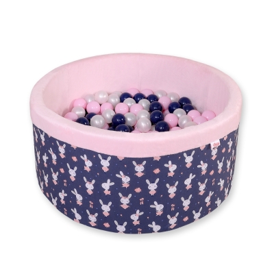 Minky Ballenbak met Ballen 4x50 st Blauw Konijnen