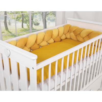 My Sweet Baby Gevlochten Bedbumper voor Babybed 180 cm Geel