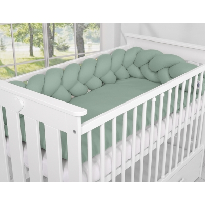 My Sweet Baby Gevlochten Bedbumper voor Babybed 180 cm Pastelgroen