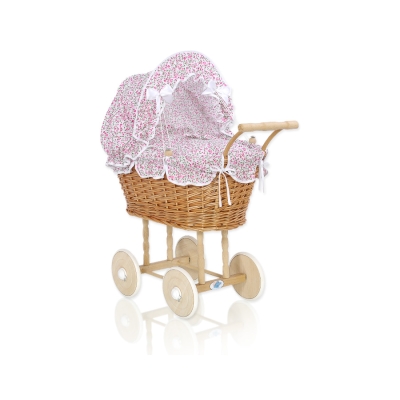 Natuurlijke Poppenwagen van Riet Roze Bloemenweide Bloemen