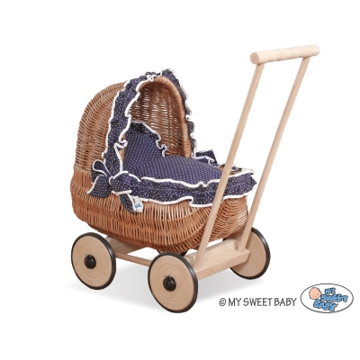Natuurlijke Rieten Poppenwagen