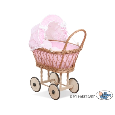 Natuurlijke Rieten Poppenwagen