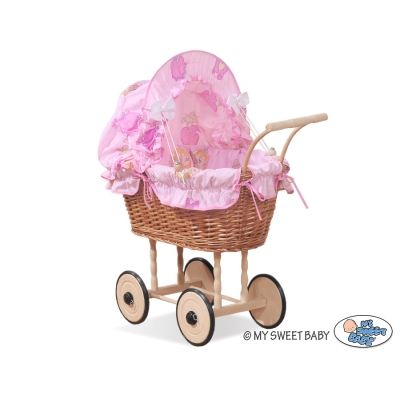 Natuurlijke Rieten Poppenwagen