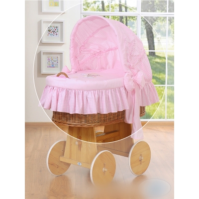 Wiegbekleding met kap Roze