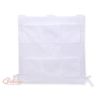 Opbergtas voor Babybed - Harten Wit