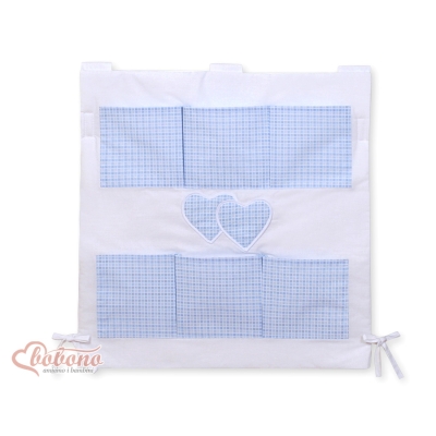 Opbergtas voor Ledikant - Harten Blauw Geruit