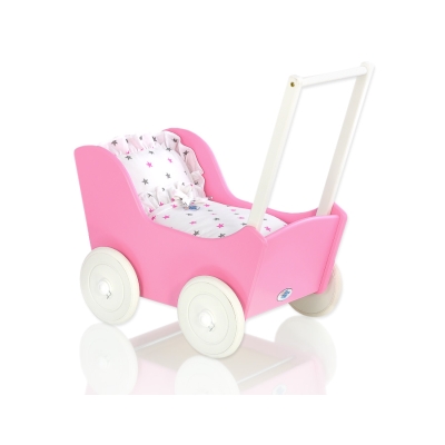 Poppenwagen Hout Wit