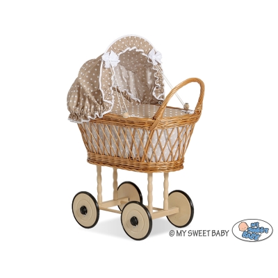 Poppenwagen Rotan Bruin