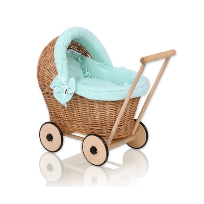 Poppenwagen Rotan Mint