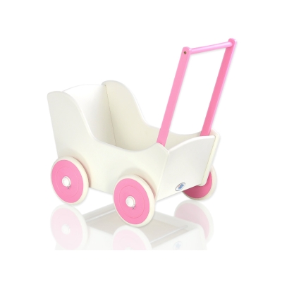Poppenwagen van Hout Wit