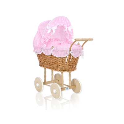 Poppenwagen van Natuurlijke Riet Roze