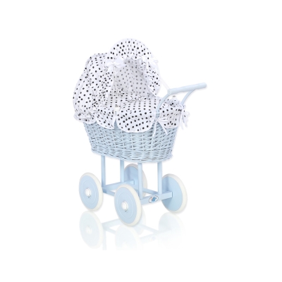 Poppenwagen van riet Blauw
