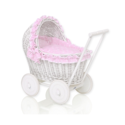 Poppenwagen van Riet Roze Polkaprikker