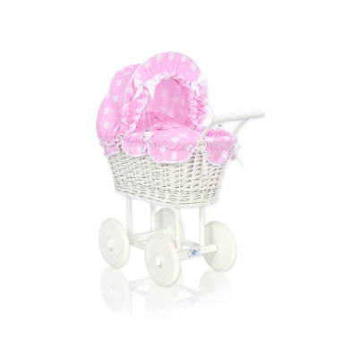 Poppenwagen van Riet Roze Polkaprikker