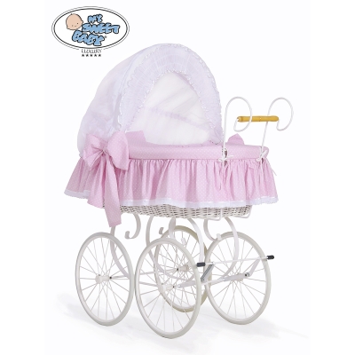 Retro Wiegje Baby Roze Wit Christine
