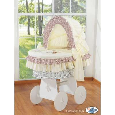 Rieten Babymand met Kap Bruin Bear With Bow