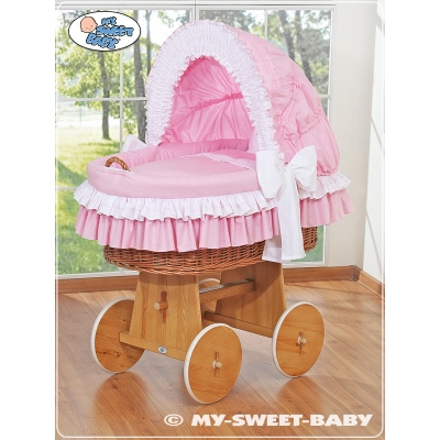 Rieten Kribbe met Kap Roze Bellamie Voor Meisjes