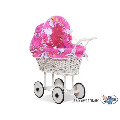 Rieten poppenwagen