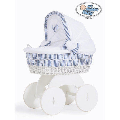 Rieten Wieg  met Kap met Beddengoedset voor Baby  Jachthaven