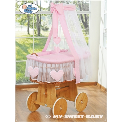 Rotan Wiegje voor Baby Roze