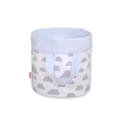 Speelgoedmand  Opbergmand L Grijs Blauw Wolken