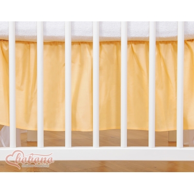 Stofhoes Bedrok  Ruche voor Ledikant 140x70 cm -  Perzik Little Prince Princess