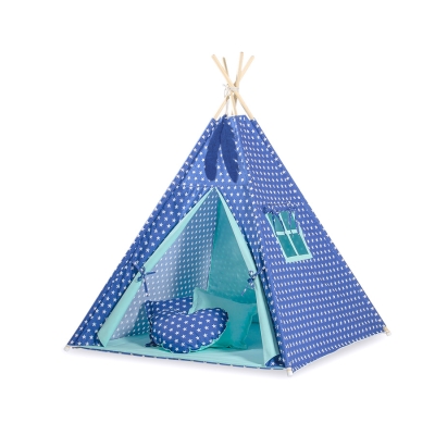 MEGA TIPI SET: Tipi-tent + speelmat + kussens + GRATIS decoratieve veren