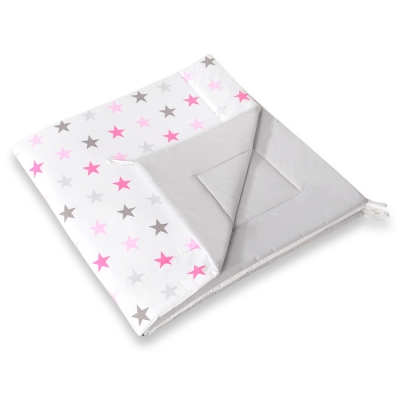 Tipi Tent Dubbelzijdige Speelmat Roze Grijs Sterren
