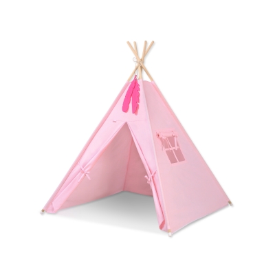 Tipi-tent Speelkleed GRATIS decoratieve veren Roze