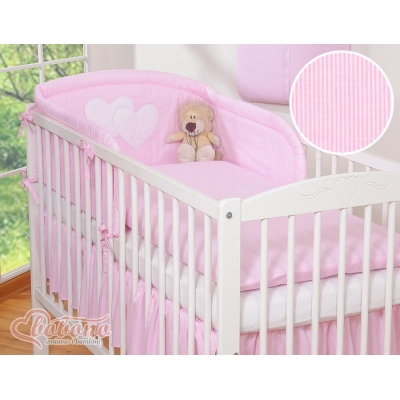 Universele Bedbumper voor Kinderbed - Harten Roze Snijder