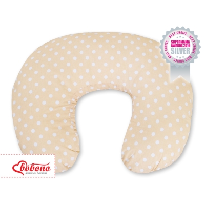 Voedingskussen voor Baby - Harten Beige Polkaprikker