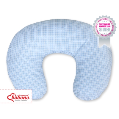 Voedingskussen voor Baby - Harten Blauw Geruit