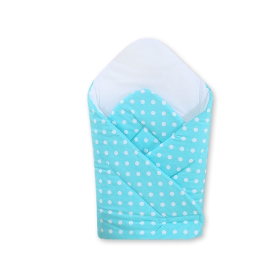 Wikkeldoek  - Harten Turkoois Polkaprikker