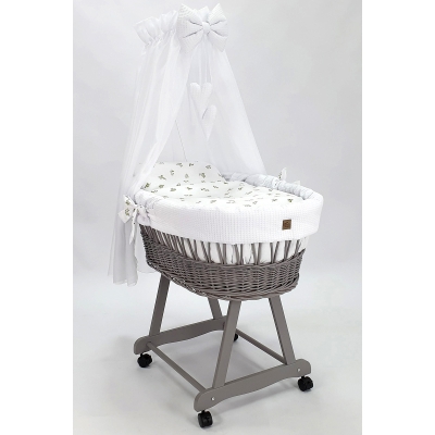 Rotan Baby Wieg med Textiel Set