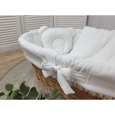 Witte mousseline wiegset