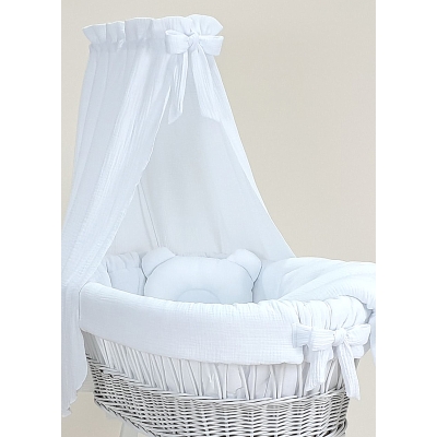 Witte mousseline wiegset compleet met hemel