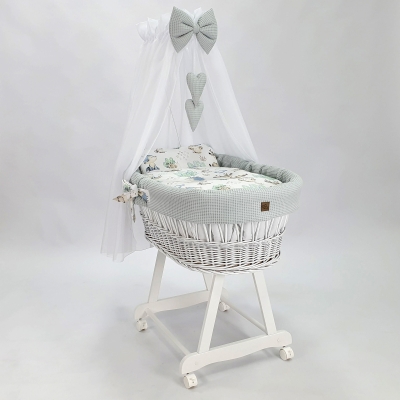 Witte Rotan Baby Wiegje