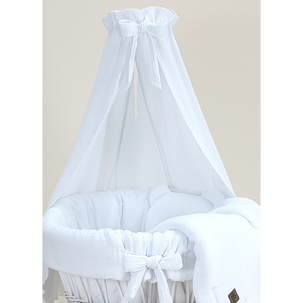 Baby wiegbekleding wit mousseline katoen