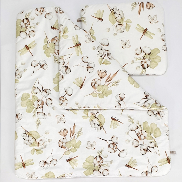 Baby wiegje grote wielen Grijs met Textiel Beige