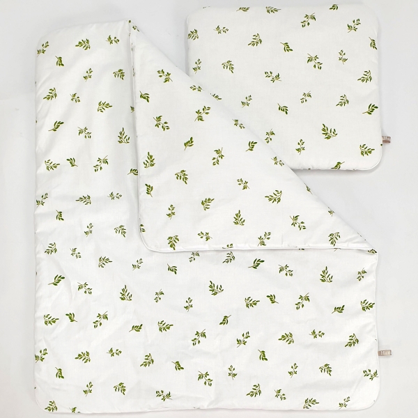 Baby wiegje Rotan Wieg Naturel met Grote Wielen met Textiel Wit