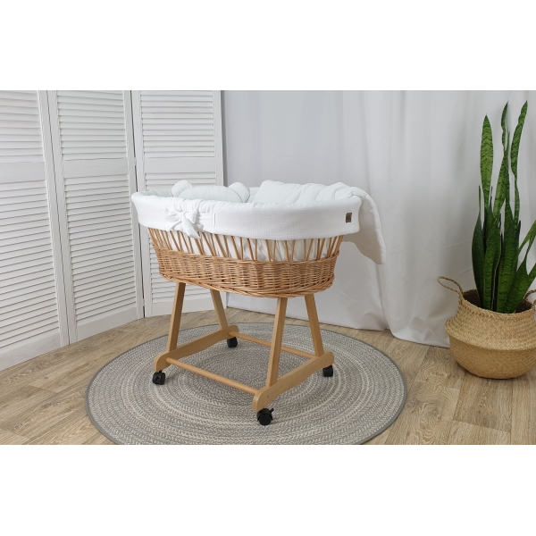 Beige mousseline stof wiegset
