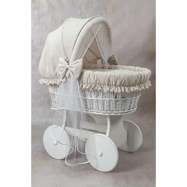 Binnenkant wieg bekleden met beige katoenen bekleding