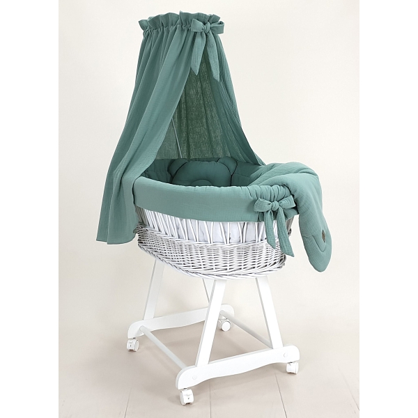 Compleet textielset khaki voor baby wieg