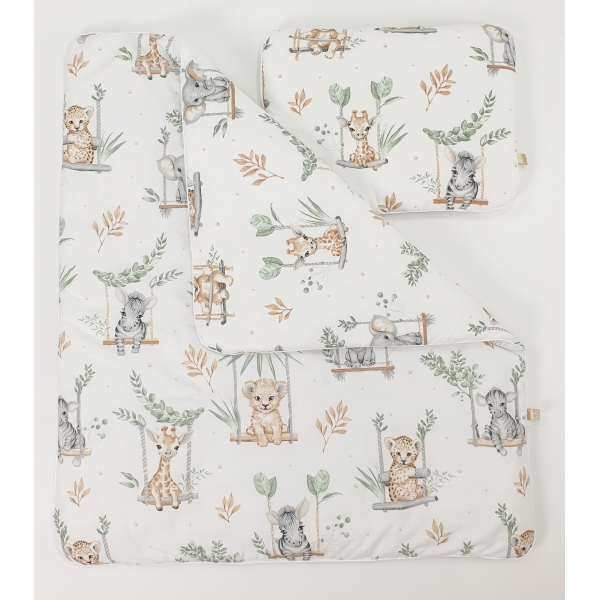 Grijze Rotan Baby Wiegje Textiel Beige-Wit