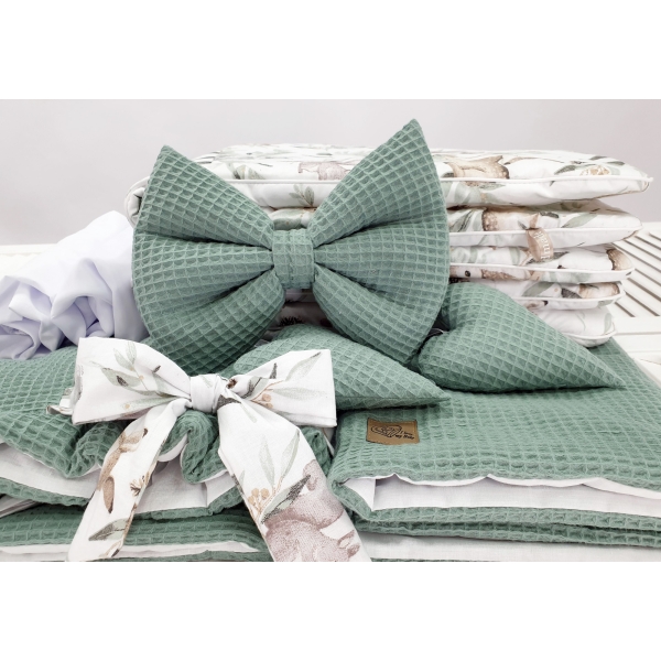 Kaki Wafelstof beddengoed bekleding voor babywiegjes