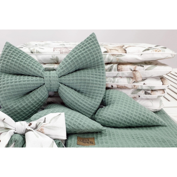 Khaki wiegbekleding met hemel hoeslaken laken dekentje