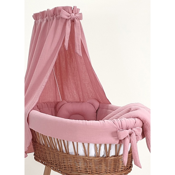 Mousseline wiegset poederroze compleet met sluier