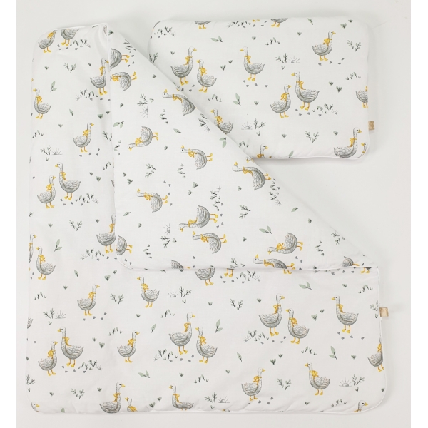 Naturel Rotan Baby Wiegje met Bedtextiel Volledige Set Witte Wafel