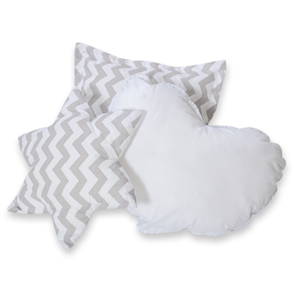 3-delige Kussenset Grijs Zigzag
